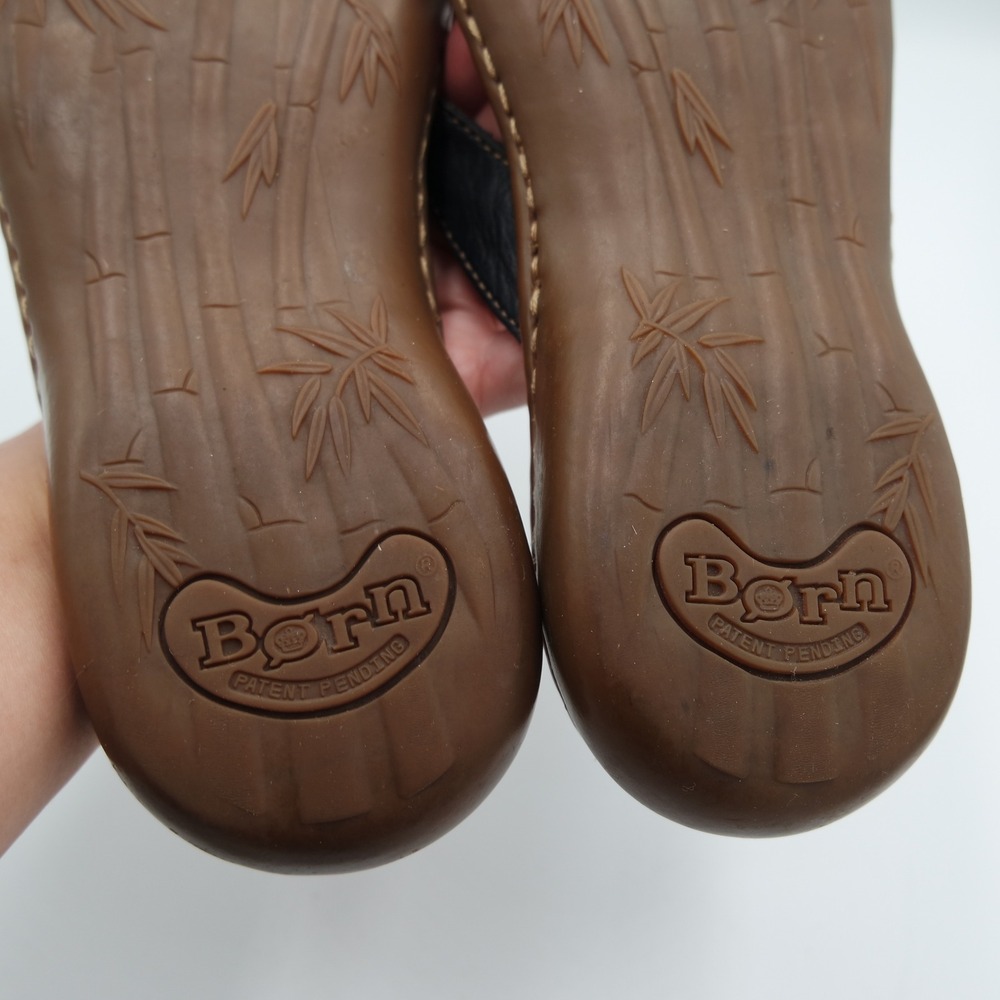 BORN Women's Black Leather Handcrafted Flip Flop Thong Sandals Size 8 - Picture 7 of 7
